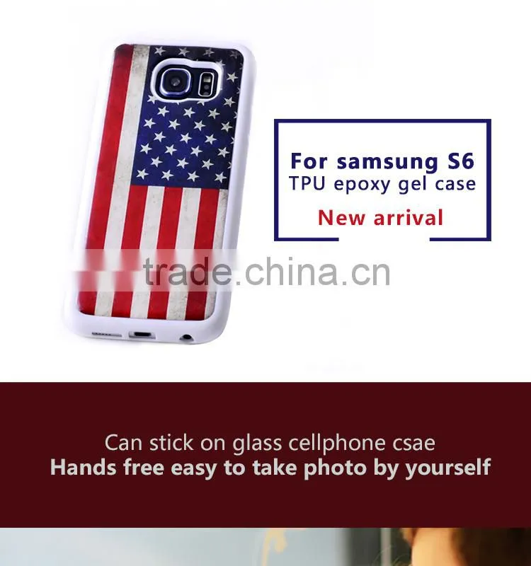 Custom epoxy gel skin back soft tpu cover case for Samsung and Samsung S6