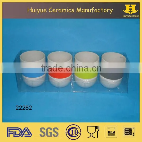 ceramic coffee mug with silicone sleeve, 30cl coffee mug with silicon sleeve