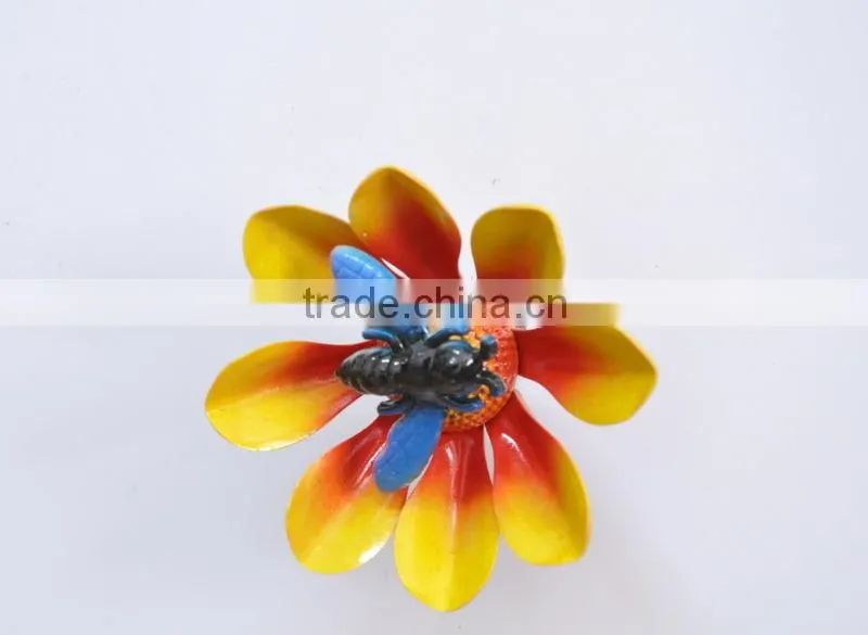 3.5 inch Dragonfly and Butterfly on Lotus Plastic Flowers Fridge Magnet