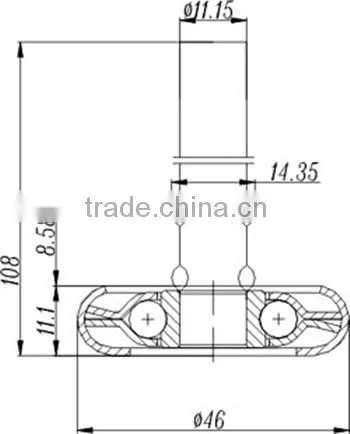42-0052 pu roller heavy duty ball bearing plastic nylon v groove window roller conveyor sliding door roller