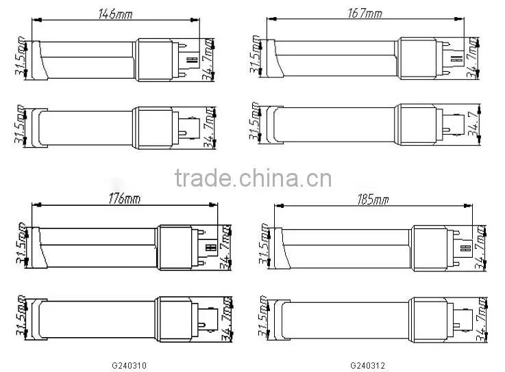 Made in China G24 12W led PL light