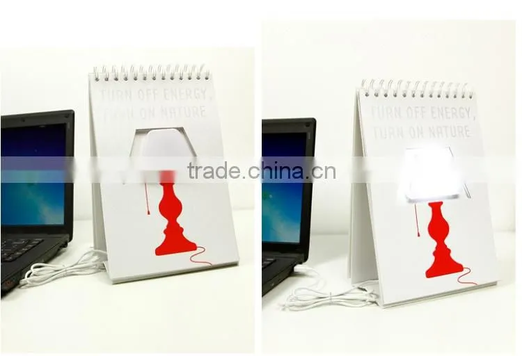 Creative Fashionable turn page calendar USB led lamp