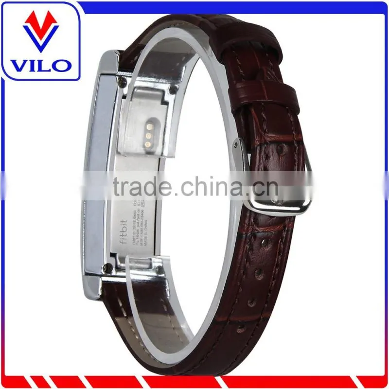 Hot selling Crocodile Genuine leather Wristband Replacement Band for Fitbit Alta Band with Metal frame