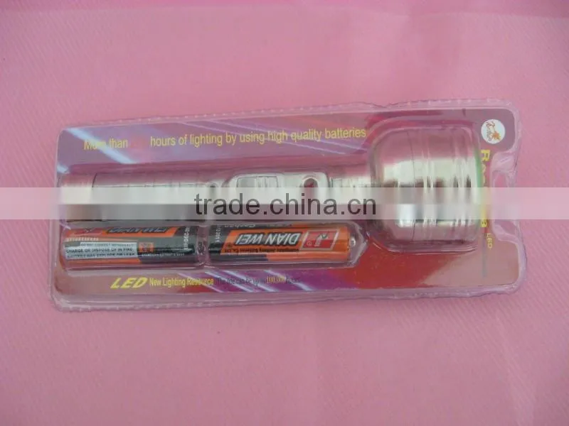 LED Chrome Metal Flashlight 2xAA battery