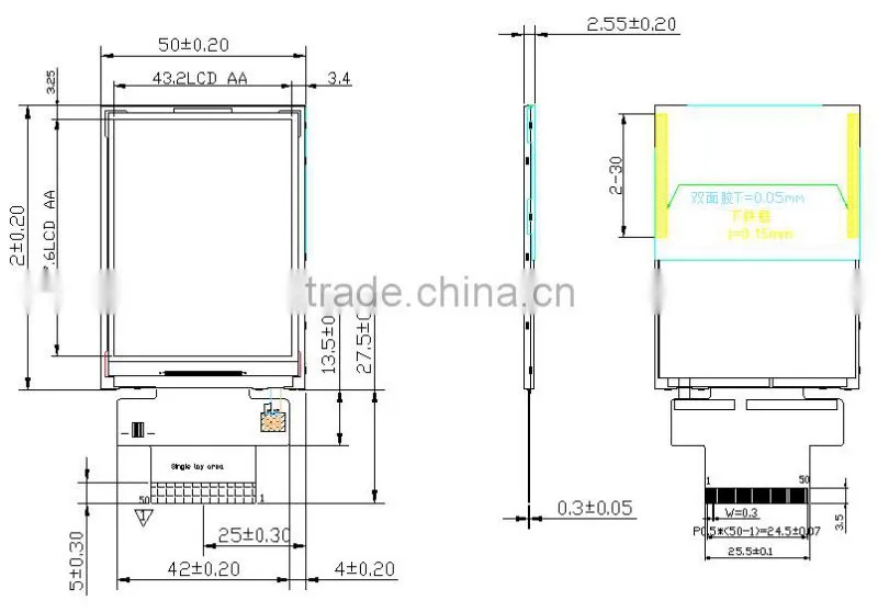 2.8 inch qvga 240*320 hdmi rgb touchscreen lcd with 30pin