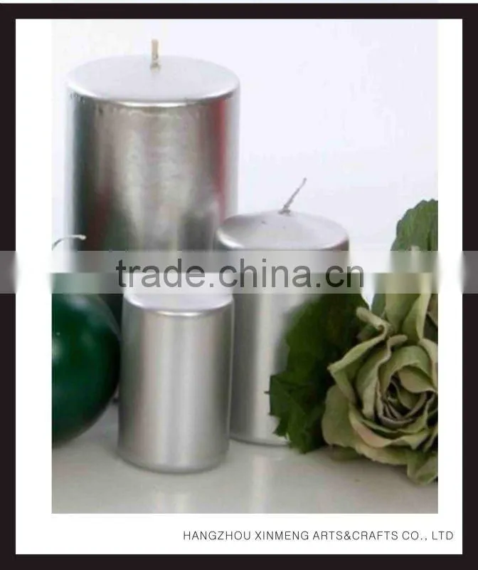 Elegant Matallic Pillar Candle