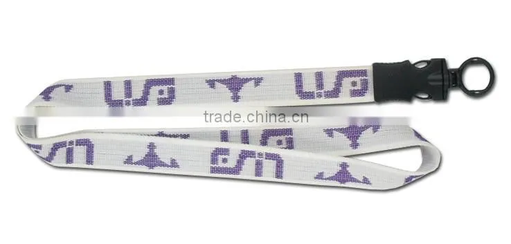 woven lanyard with one side print custom logo for remove before flight