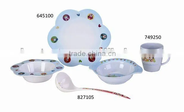 5-piece children's melamine dinnerware/ unbreakable dinnerware set