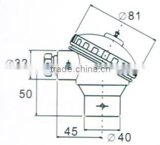 Temperature sensor with head PT100 KNE Thermocouple head Aluminum ADC12
