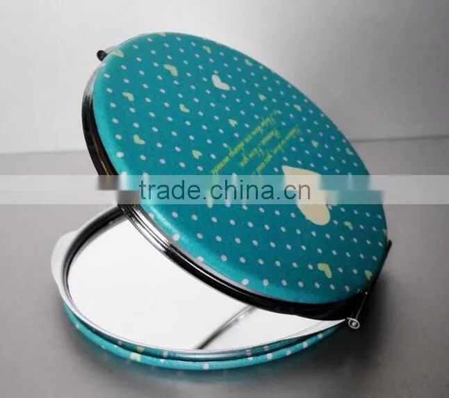 Mini round cartoon emoji pattern cosmetic mirror with various design