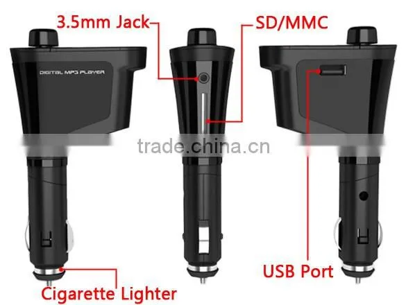 Green Kit Car MP3 Player Wireless FM Transmitter Modulator USB SD MMC LCD Remote