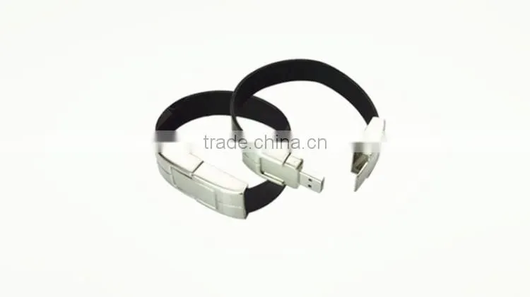 2016 cable bracelet leather usb flash drive 1gb