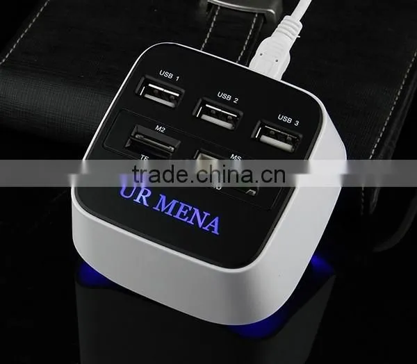 Rohs laptop computer 3 ports 2.0 usb hub with card reader