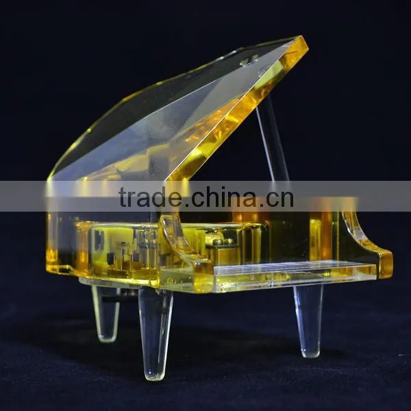 crystal music box with high-end crystal material pull string music box for toys