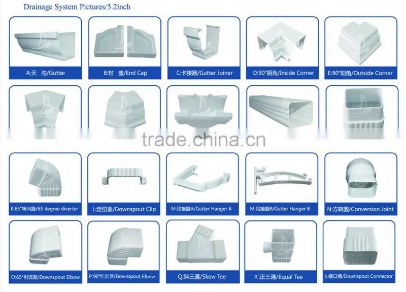 Rain Gutter ,65 Degree Elbow, Drop Outlet, Rain Gutter Accessories
