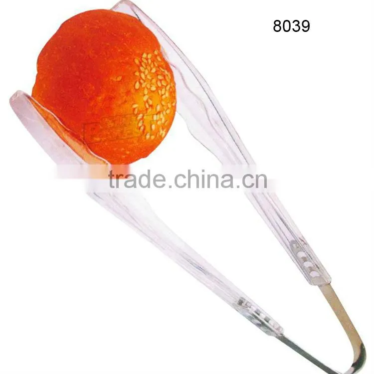 8039 BAKEST High quality S/S+Plastic Food tongs/metal salad tongs/Metal tongs