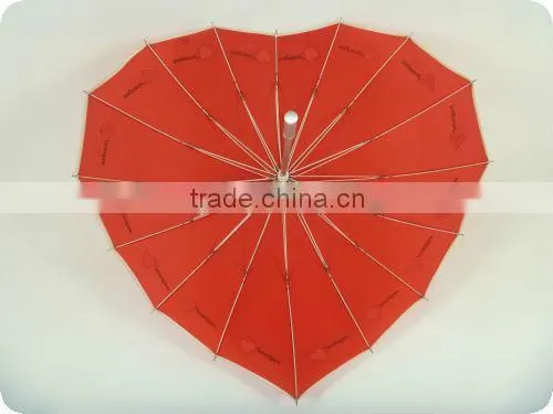 Novelty Red Heart Shape Umbrella