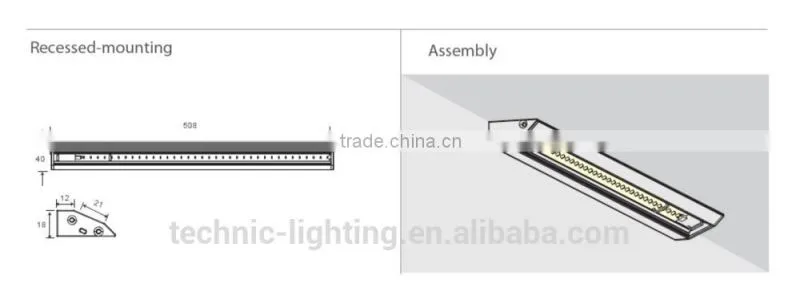 led alu strip light with touch sensor switch