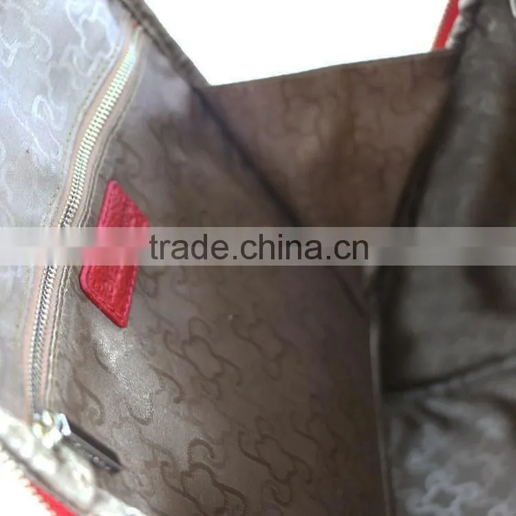 Newest design fashionable red litchi pattern genuine leather backpack for lady