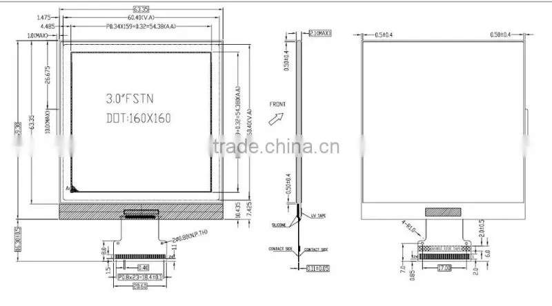 160 * 160 dot matrix liquid crystal display panels