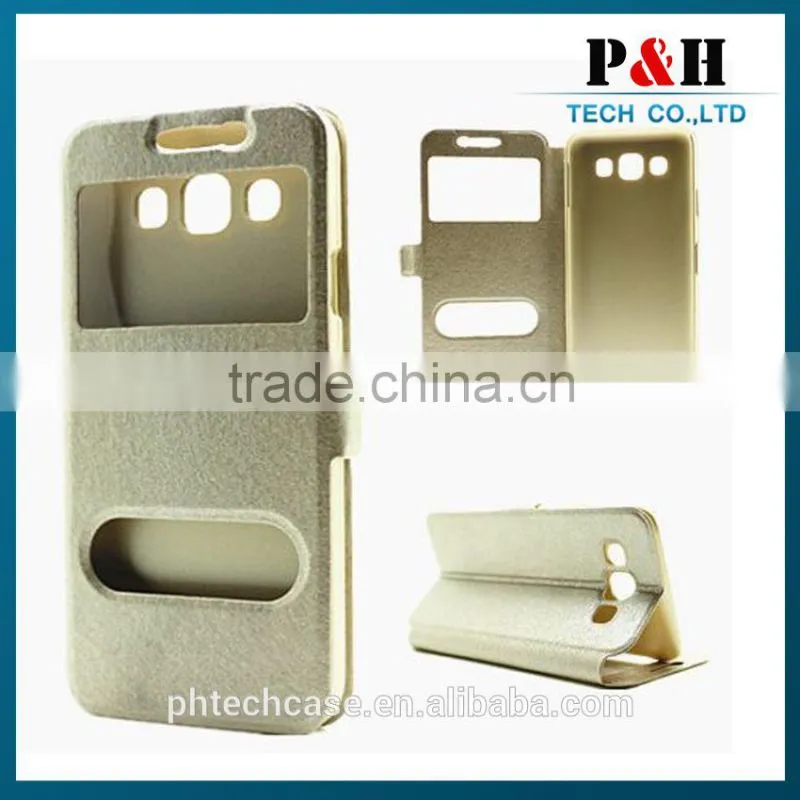 2015 Hot Selling New Style PU Leather Flip Case Cover Flip for Samsung Galaxy E7