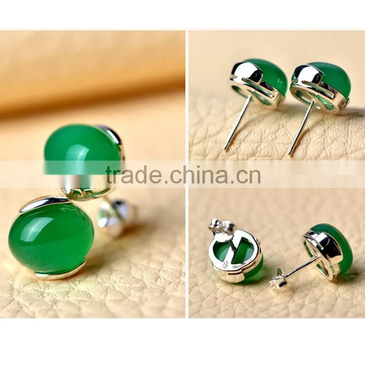 colored natural ruby agate opal single stone earring designs