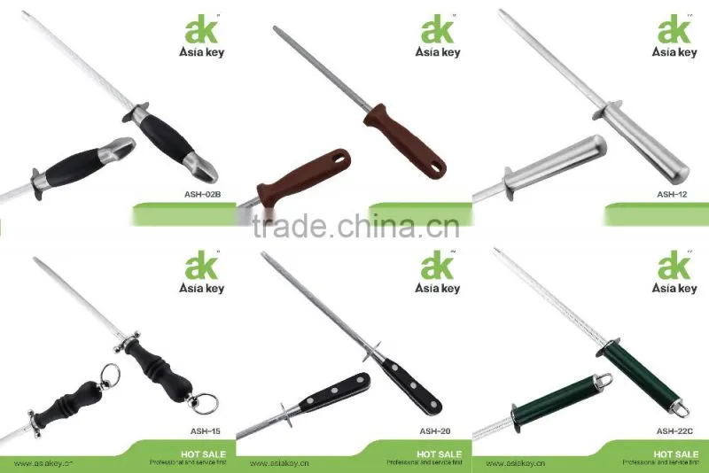 Hanging Storage 9 Inches PP Material Handle Black Color Sharpening Steel For Kitchen Knife