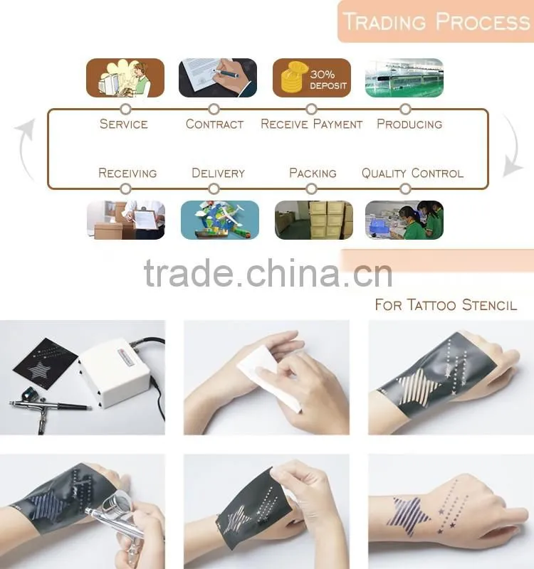 Black Plastic Temporary Airbrush Tattoo Stencil