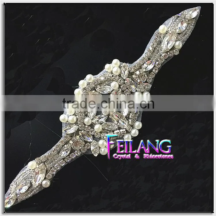 Beads Crystal Rhinestone Applique Bridal Sashes and Accessories