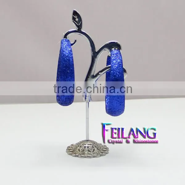Hotsale Blue Round HOOP Earrings Chandelier Earrings Clip-on Earrings