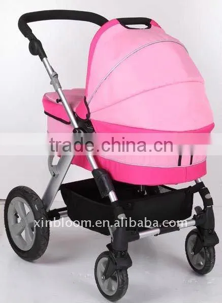 2015 pink baby prams 3 in 1 ,with big carrycot ,3position seat 5 point safety belt with 2 safet lock.