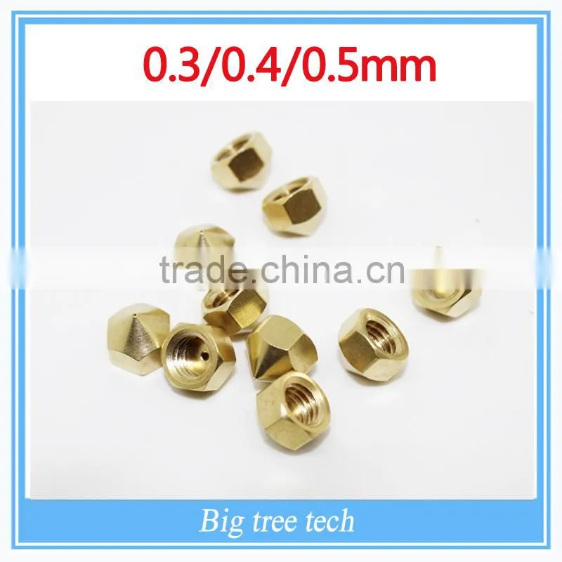 3d printer accessories reprap prusa 0.3 / 0.4/0.5mm copper extruder nozzle