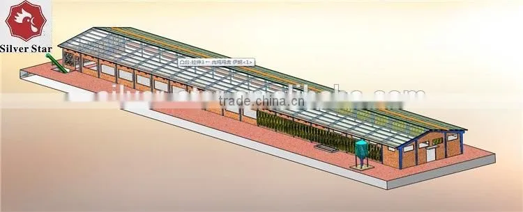 poultry farm use steel structure for battery broiler chicken coop