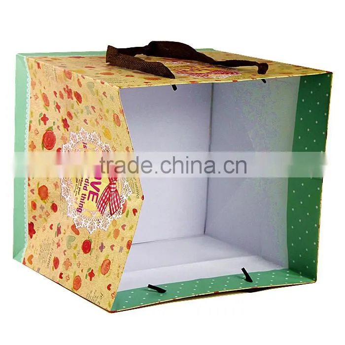 Square Colorful Printing Paper Shopping Bag