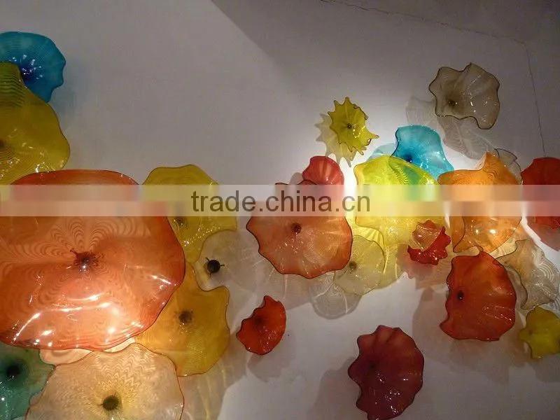 wall art xo-2012813 and decoration blown glass plate and home glass wall decor