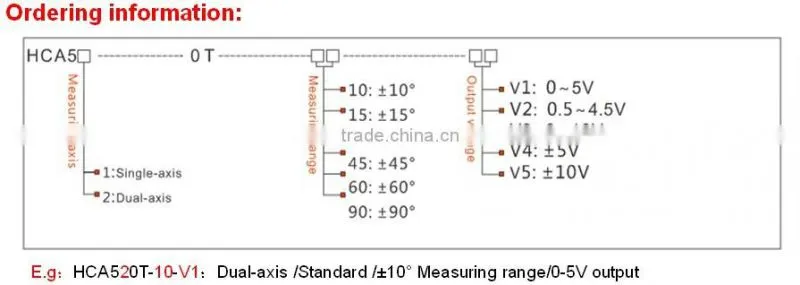 HCA520T Dual-axis Voltage Ouput Type Level Sensor Horizontal or Vertical Installation Optional High Accuracy 0.002deg