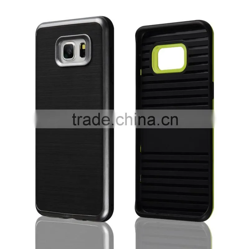 C&T Hybrid Metallized Bumper Brushed Dual Layer Portective Cover for Galaxy S6 Edge+ (Plus)