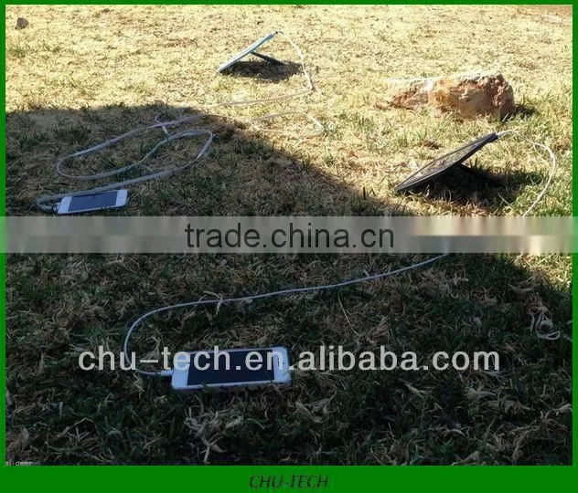 5V 500mA Li-ion Polymer Solar Power Charger w/ Stand - Black