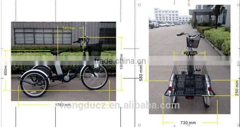 three wheel electric cargo motor bike made in China