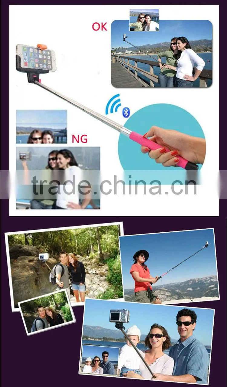 2015 new arrival z07-5 wireless bluetooth camera smartphone extendable selfie stick with buletooth