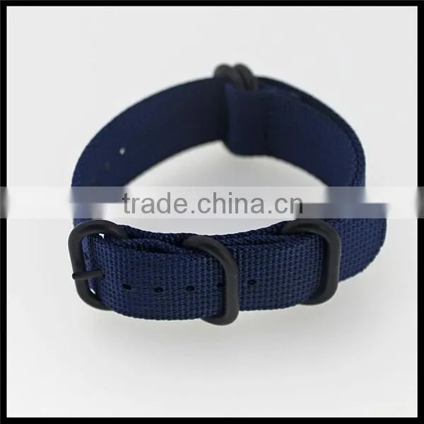 Nylon 1 piece woven zulu 5 rings buckle watch strap