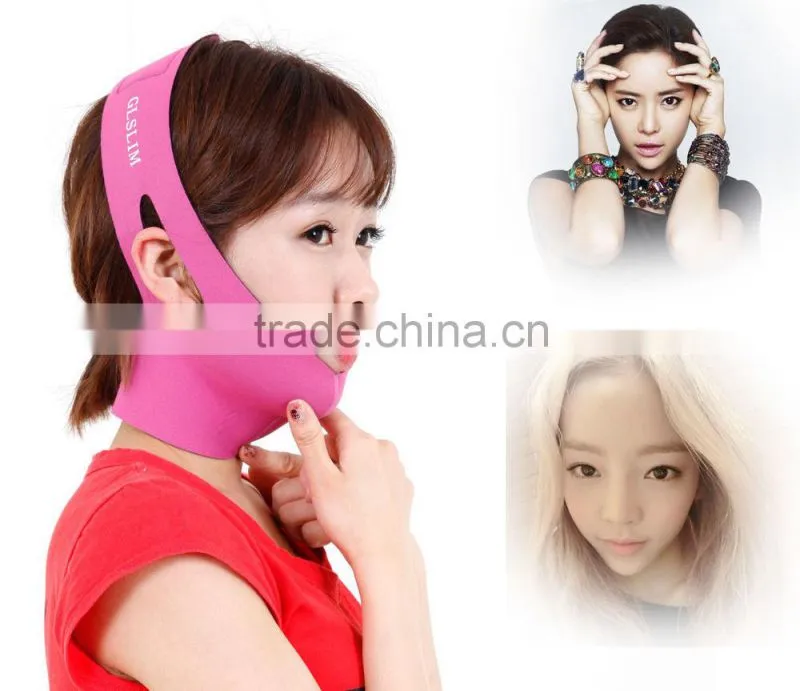 2014 fashionable elastic and durable neoprene v shape lifting slim face mask