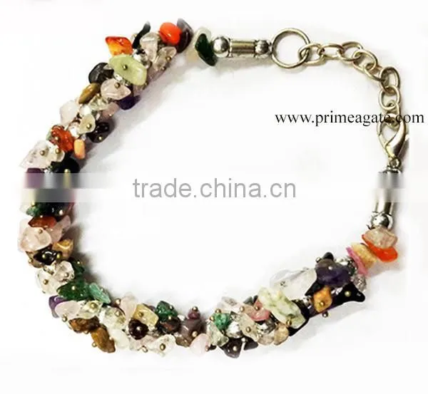 Buy online Mix Gemstone Chips Fuse Wire Bracelet from Prime Agate Exports | Agate Jewelry For Sale