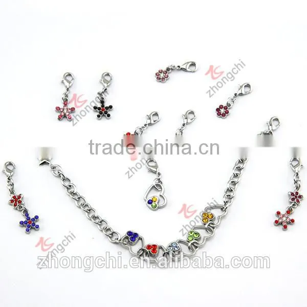 Lovely charms bracelet, colorful stone bracelet for young girl jewelry