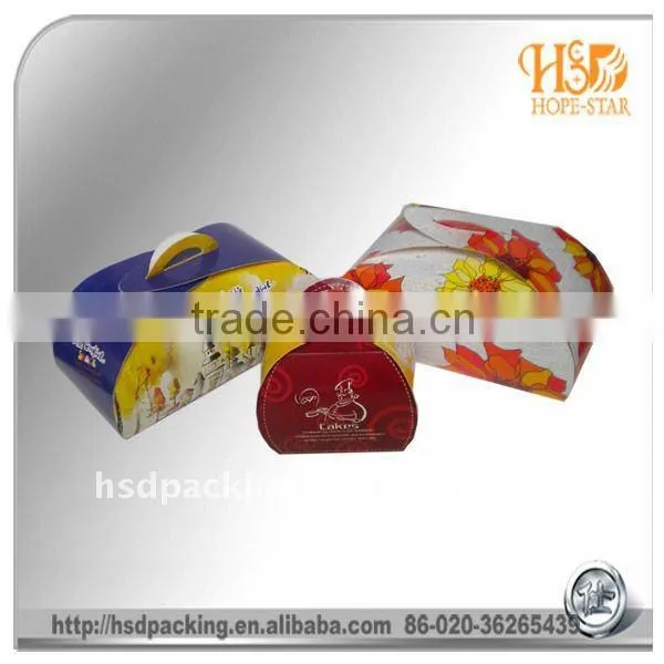 colorful good design box hand-held cake box packing