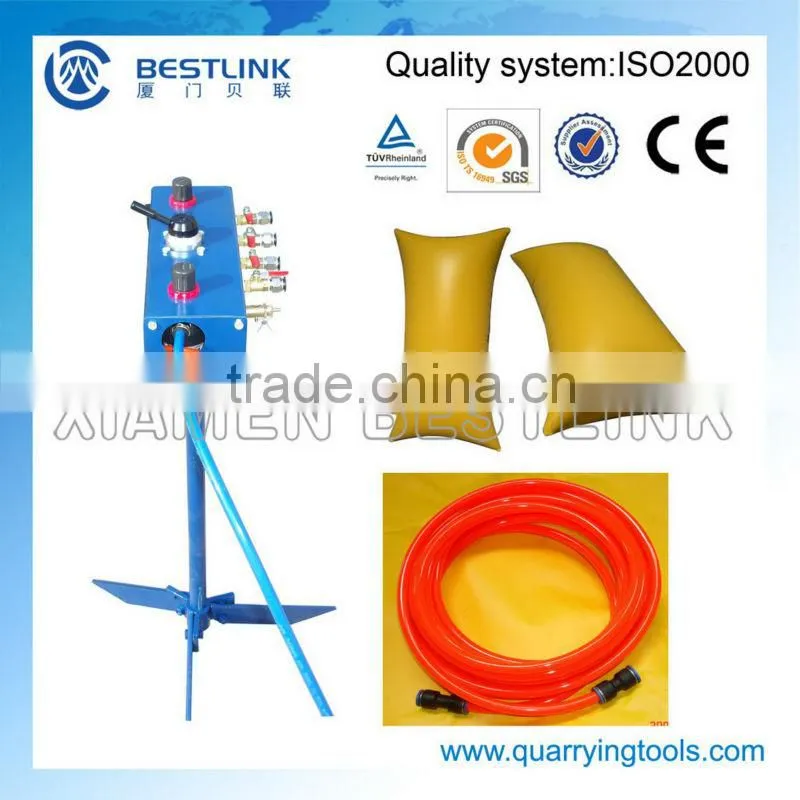polymer pushing bag for cutting stone block