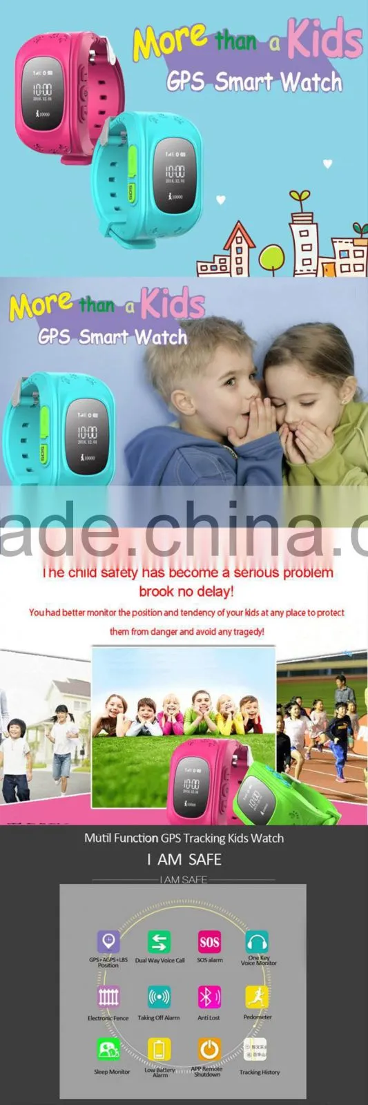 fashion watch for kids eime and date display,alarm and clock
