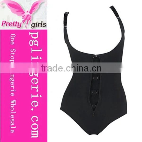 New Style 2016 Black Shape Body Slimming Corset For Women Vest Bustier Zipper Corset Underbust