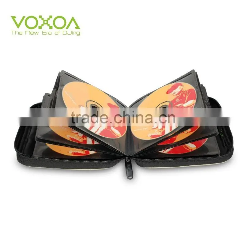 Fashion Green 32 Capacity 230D Space Twill PVC Fabric DVD Case CD Holder personalized cd case dvd case