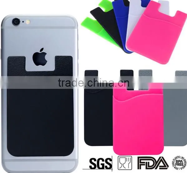 Wholesale Silicone 3m Cell Phone Back Sticker Card Holder